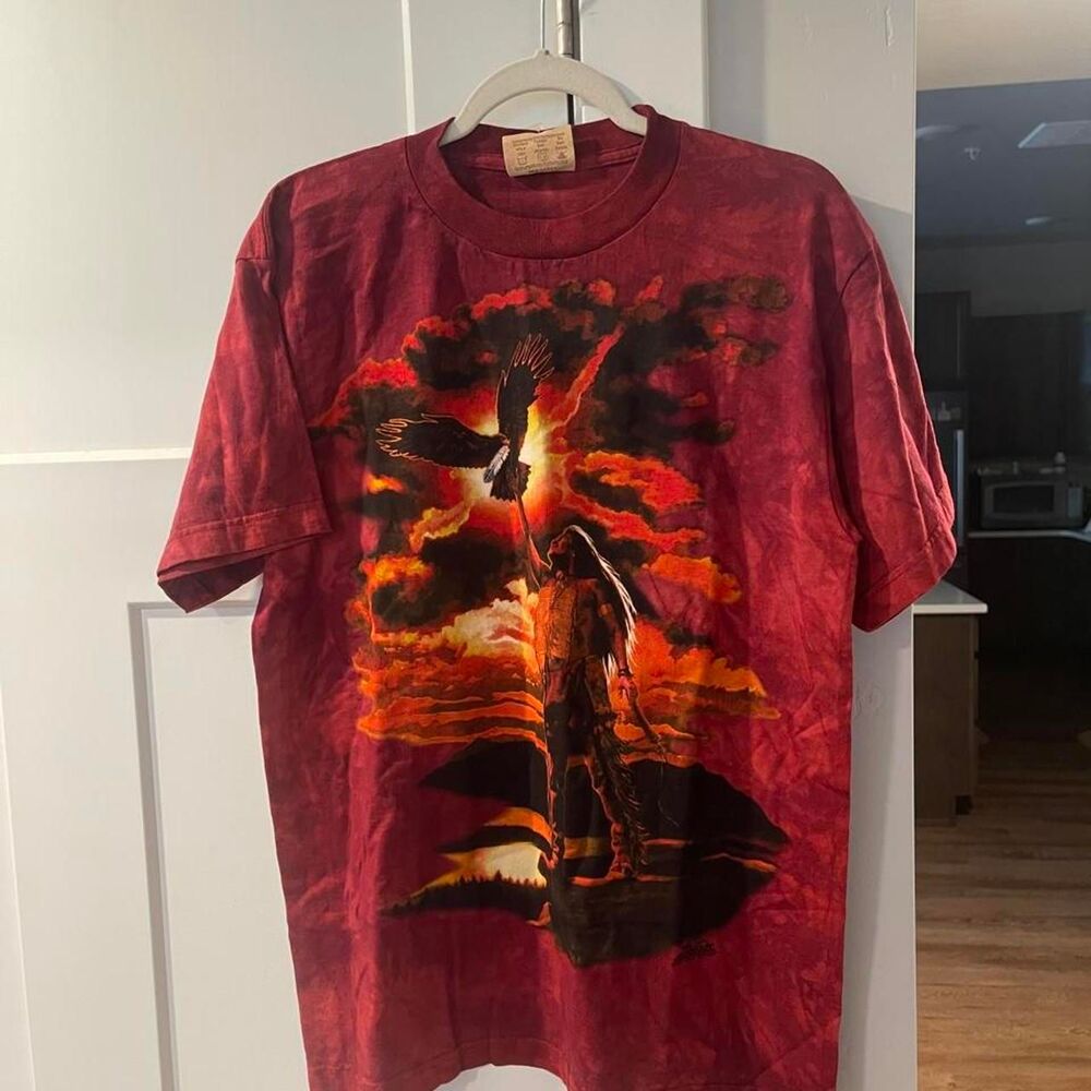 The-mountain Men's Red and Burgundy T-shirt